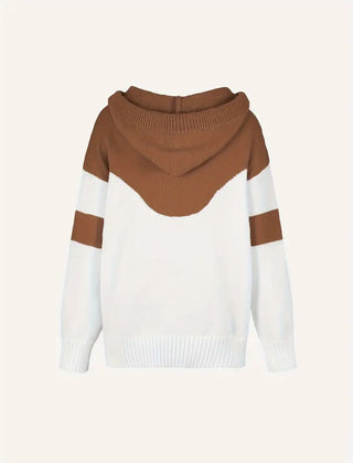 Colorblock Melissa hoodie for women, stylish pullover by Christine Brewer featuring vibrant color blocking and comfortable fit.