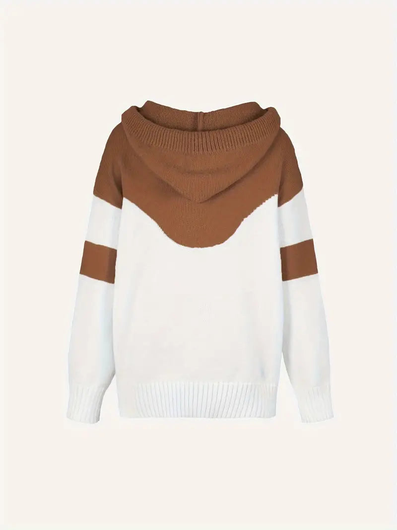 Colorblock Melissa hoodie for women, stylish pullover by Christine Brewer featuring vibrant color blocking and comfortable fit.