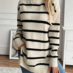 Christine Brewer Megan striped sweater for women featuring a stylish multicolor striped knit design.