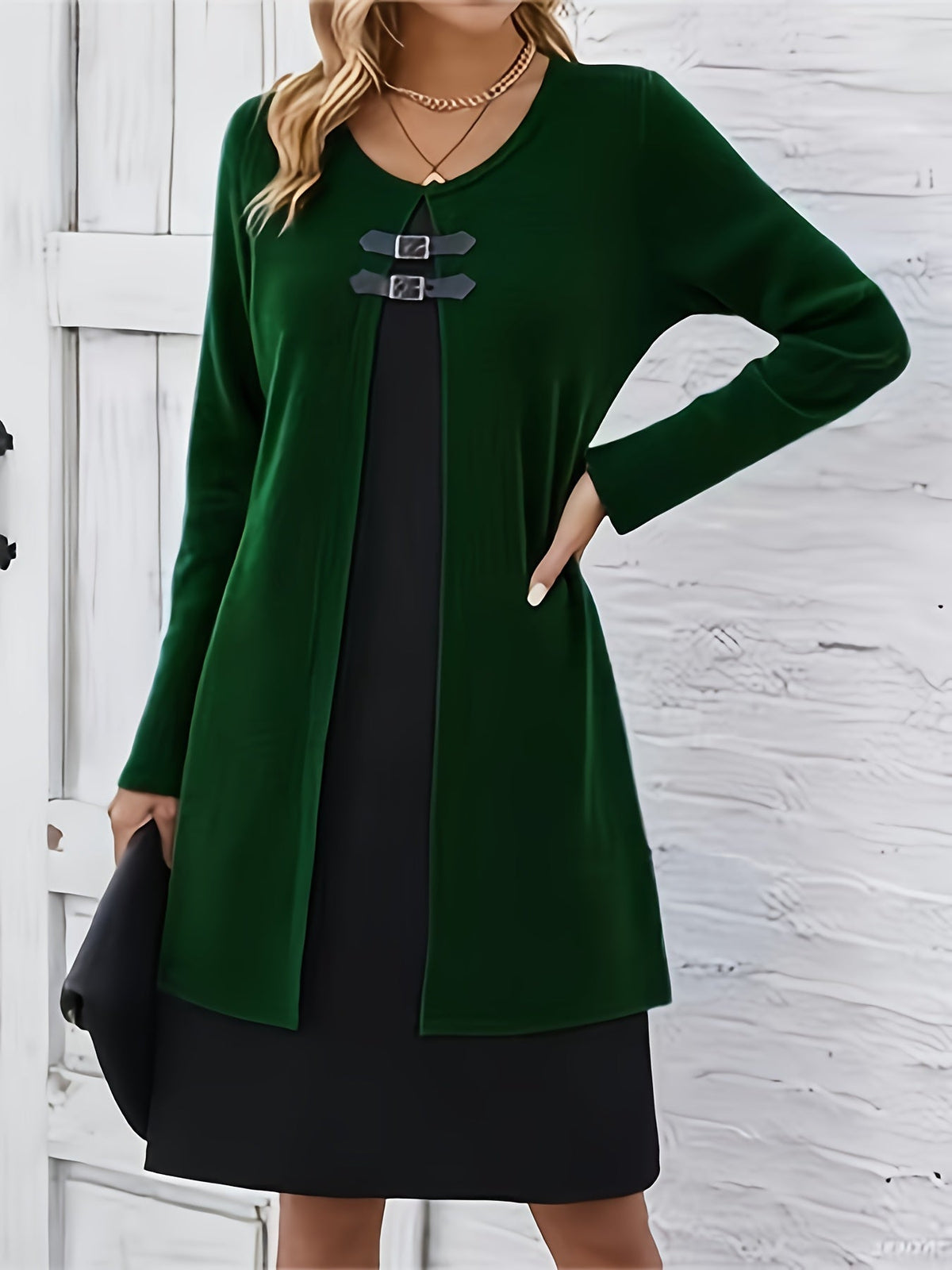 Rosetta | Ribbed Long Sleeve Midi Dress for Women