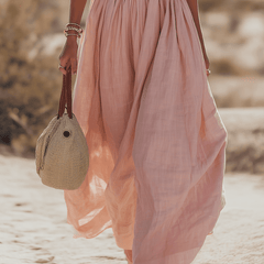 Sleeveless cotton maxi dress for women by Christine Brewer, flowing and comfortable with a casual, elegant design.