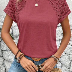 Colorblock Charlotte T-Shirt for women by Christine Brewer, featuring vibrant contrasting panels and a casual, comfortable fit.
