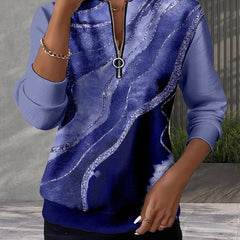 Vintage Hannah long sleeve sweatshirt by Christine Brewer, showing the soft fabric and classic hooded design in a cozy fit.
