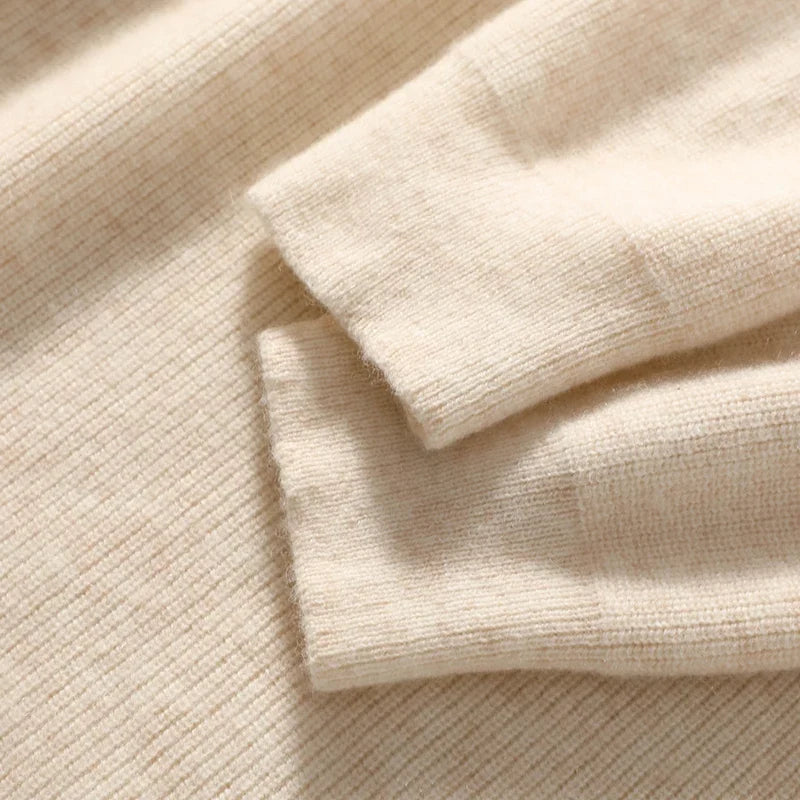 Christine Brewer Claudia women's cashmere hoodie in solid color, cozy 100% merino wool knit with drawstrings and a relaxed fit.