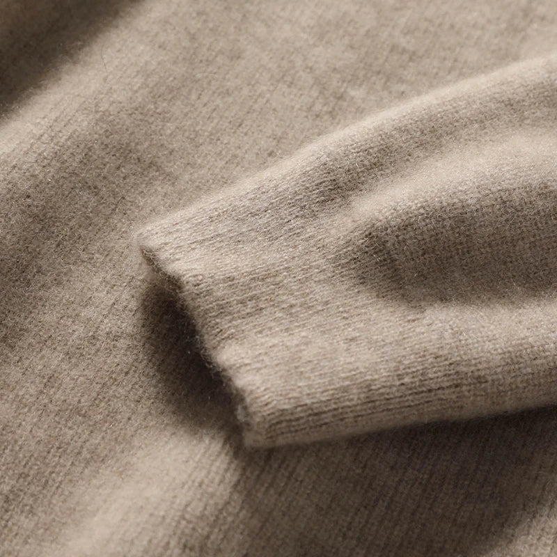 Christine Brewer Claudia women's cashmere hoodie in solid color, cozy 100% Merino wool sweater with drawstring for autumn and winter wear.