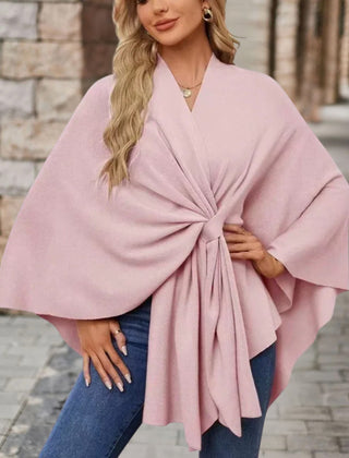 Christine Brewer Cecilia knit poncho for women, stylish top with cozy knit fabric and relaxed fit, perfect for casual wear.