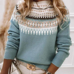 Women’s knitted sweater from Christine Brewer, Sydney style, in soft fabric with a cozy, casual fit and ribbed cuffs and hem.