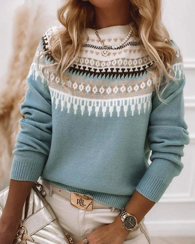 Women’s knitted sweater from Christine Brewer, Sydney style, in soft fabric with a cozy, casual fit and ribbed cuffs and hem.