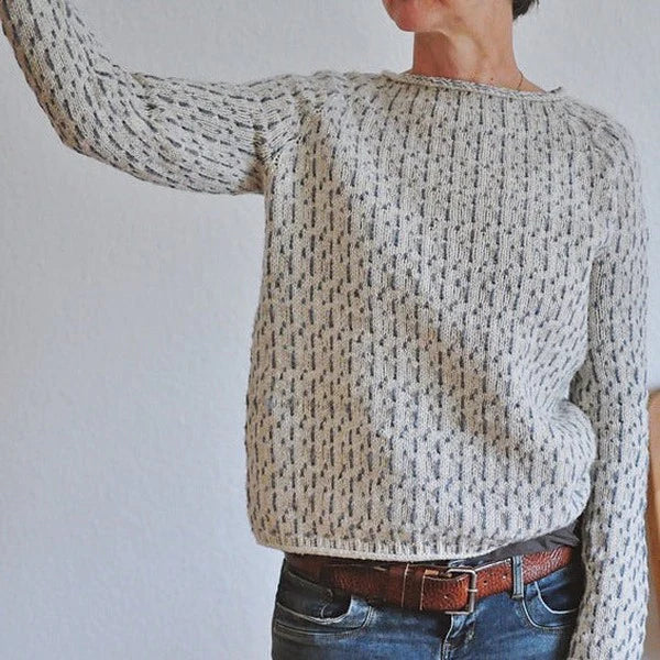 Christine Brewer Ella cozy relaxed fit sweater in soft knit fabric, showcasing a comfortable, stylish sweater with a relaxed fit.