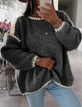 Christine Brewer Taylor women's knit sweater featuring a cozy, textured design in a versatile style and neutral color.