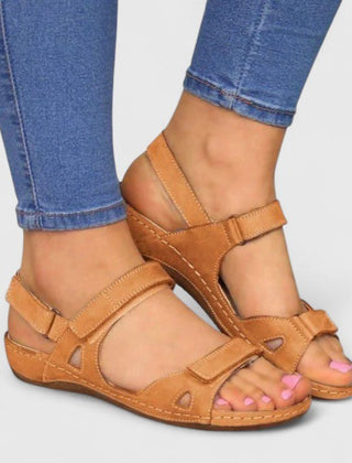 Open-toe ankle-strap sandals for women by Christine Brewer, featuring stylish design and comfortable fit.