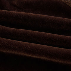 Brown velvet colour-block lapel coat with pockets by Christine Brewer, featuring a stylish design and tailored fit.