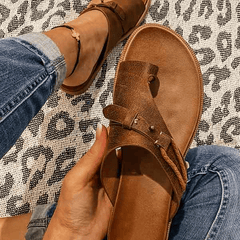 Delia orthopedic comfort sandals for women by Christine Brewer, featuring supportive design and casual style.