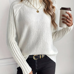Christine Brewer Rosalind knit sweater for women, soft cable-knit in cozy wool blend, featuring a classic round neckline and long sleeves.