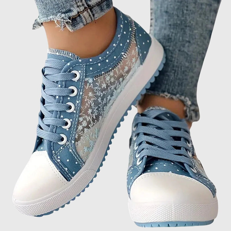 Breathable cushioned orthopedic women's sneakers by Christine Brewer, featuring supportive design and comfortable fit.
