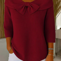 Women’s knit sweater by Christine Brewer in Serena style, featuring a cozy, textured knit fabric and a classic fit.