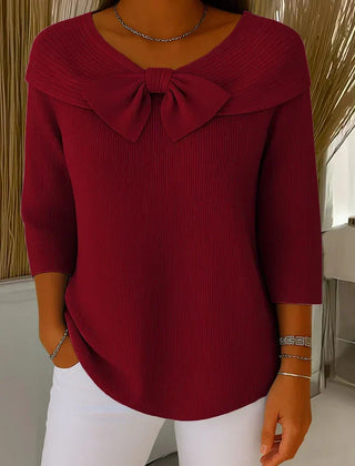 Women’s knit sweater by Christine Brewer in Serena style, featuring a cozy, textured knit fabric and a classic fit.
