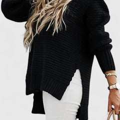 Pink knit sweater for women by Christine Brewer featuring a cozy, stylish design, perfect for casual or layered outfits.