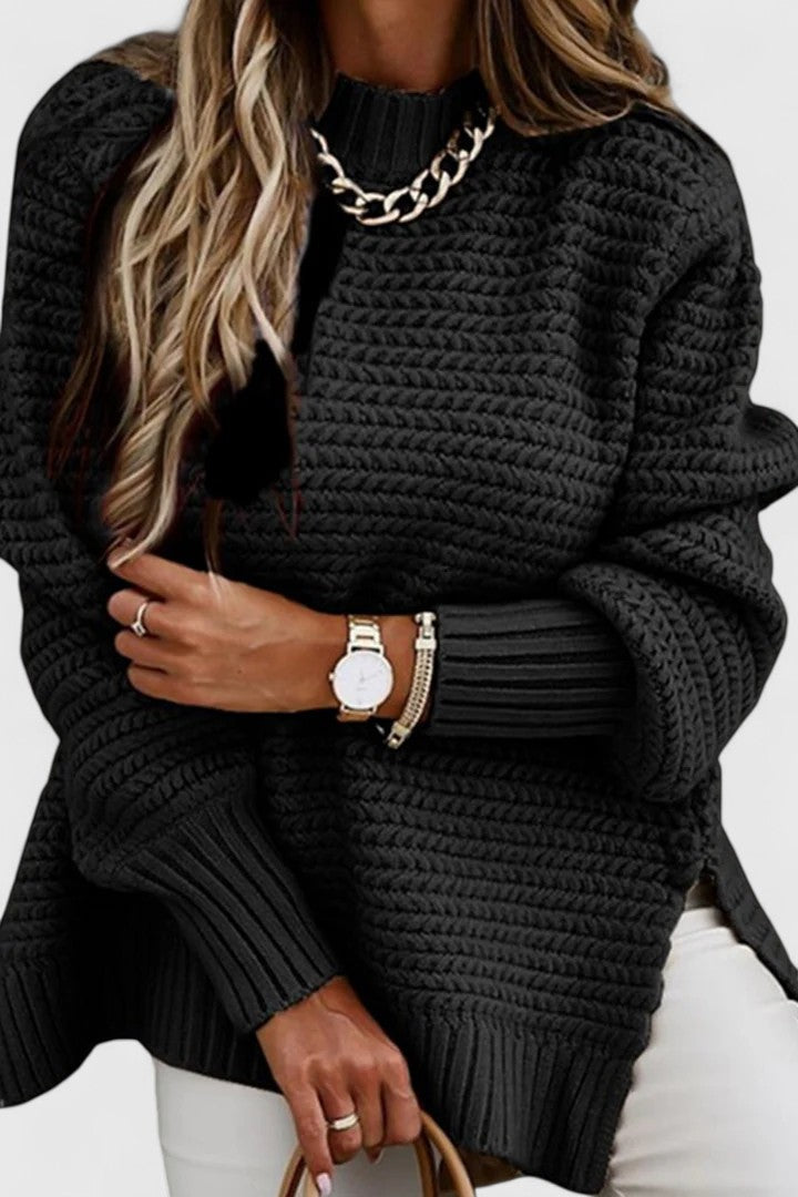 Christine Brewer Joy knit sweater for women, cozy and stylish, featuring a textured knit pattern and a relaxed fit.