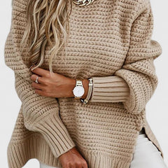 Christine Brewer Joy knit sweater for women, cozy long-sleeve top with a textured knit pattern, perfect for casual wear.