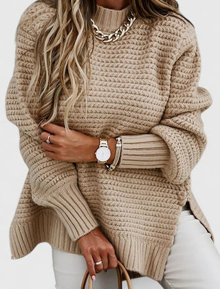 Christine Brewer Joy knit sweater for women, cozy long-sleeve top with a textured knit pattern, perfect for casual wear.