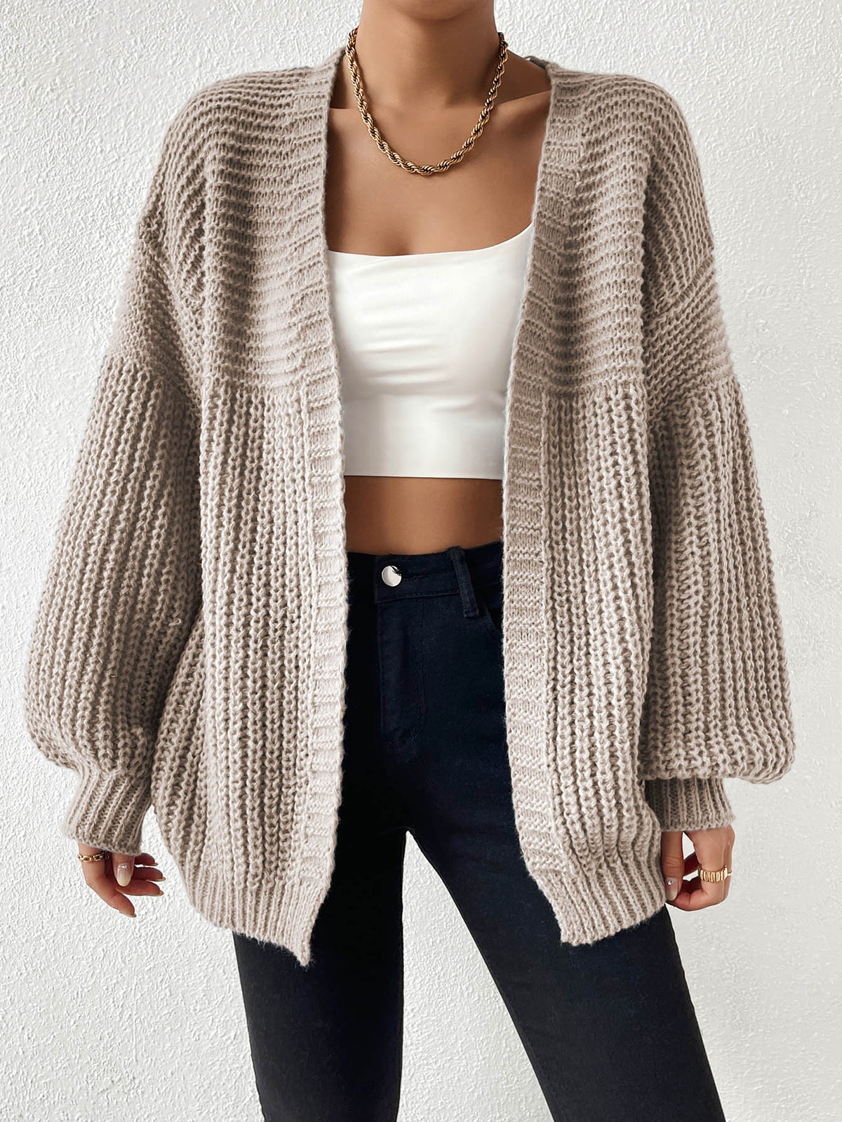Charlene | Ribbed Chunky Knit Cardigan for Women
