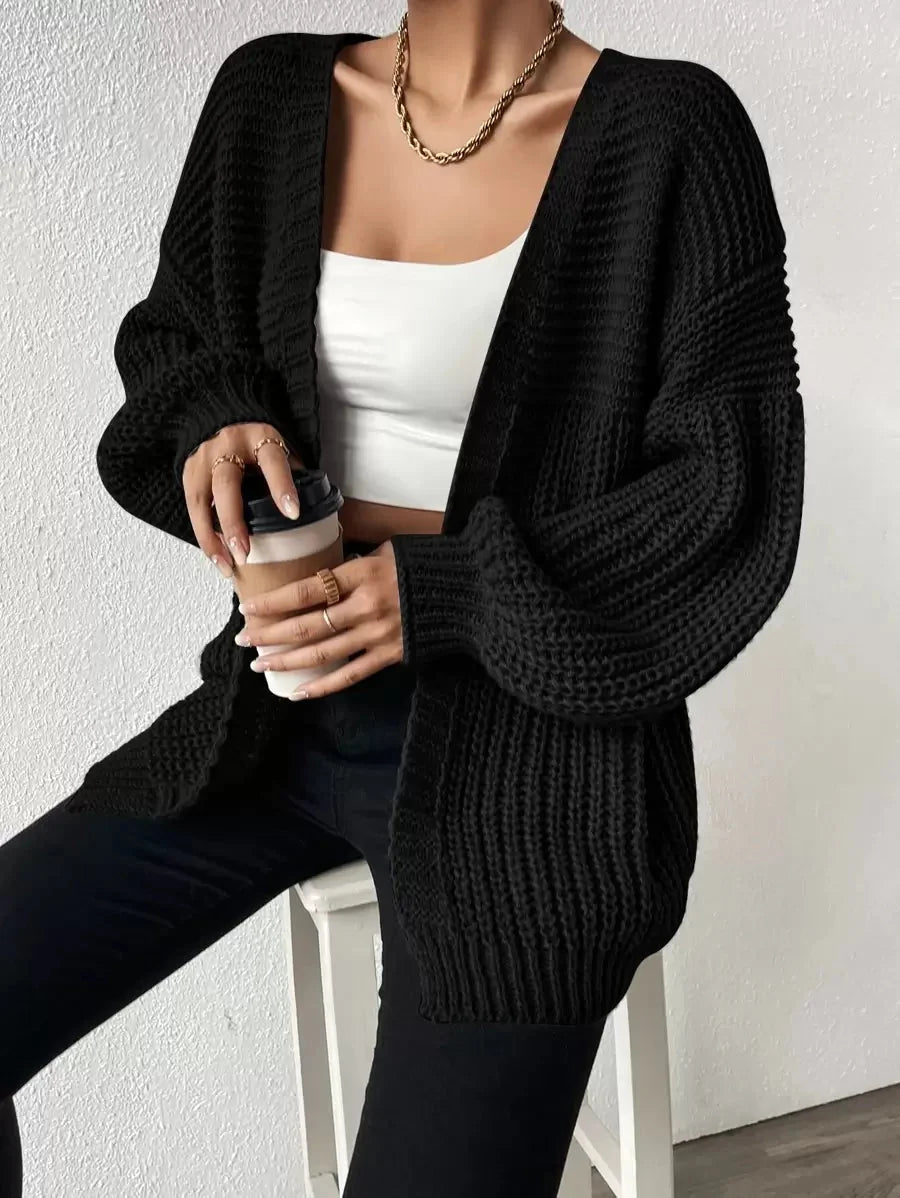 Charlene | Ribbed Chunky Knit Cardigan for Women