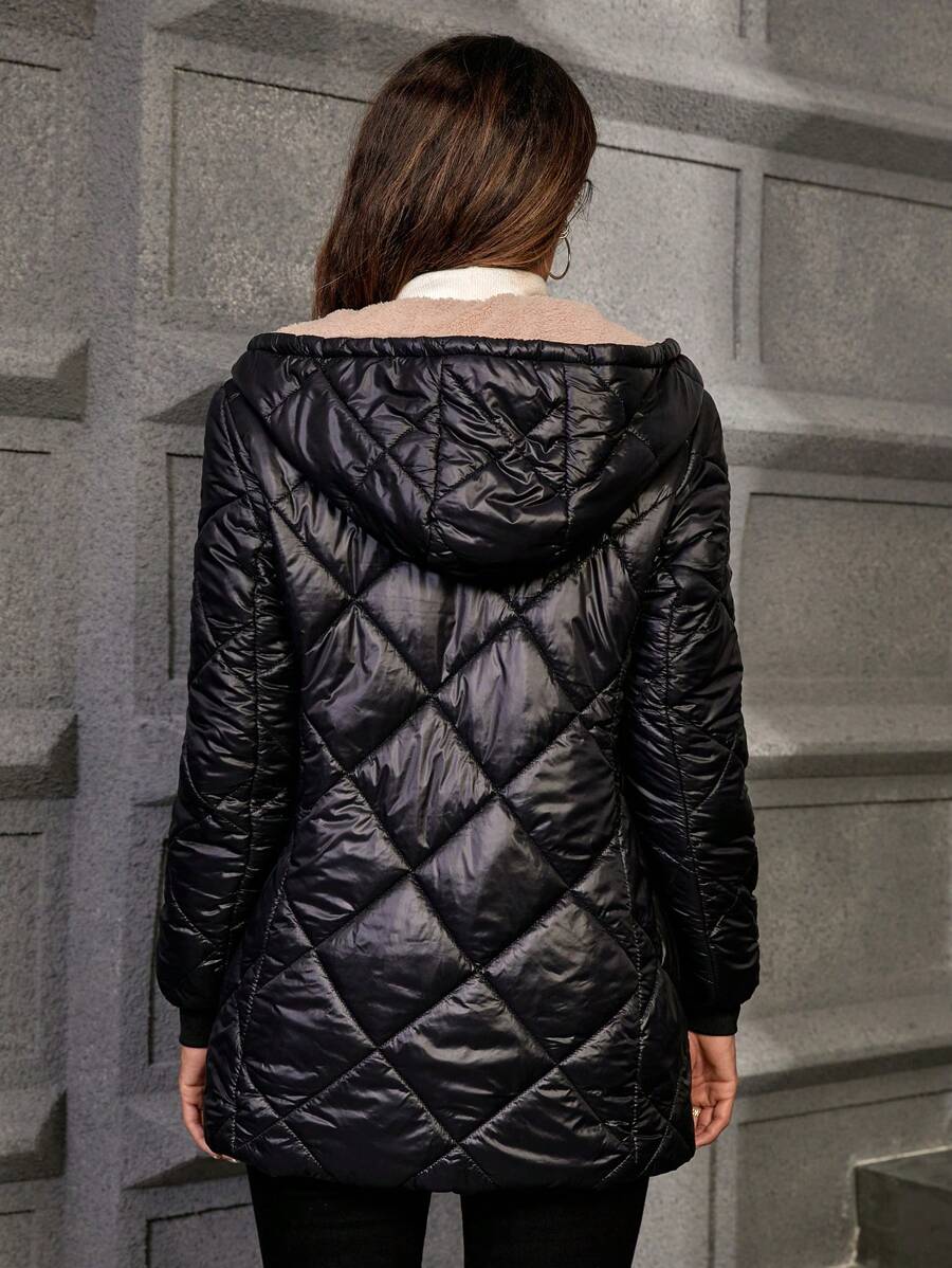 Emilia | Quilted Hooded Fleece Jacket for Women