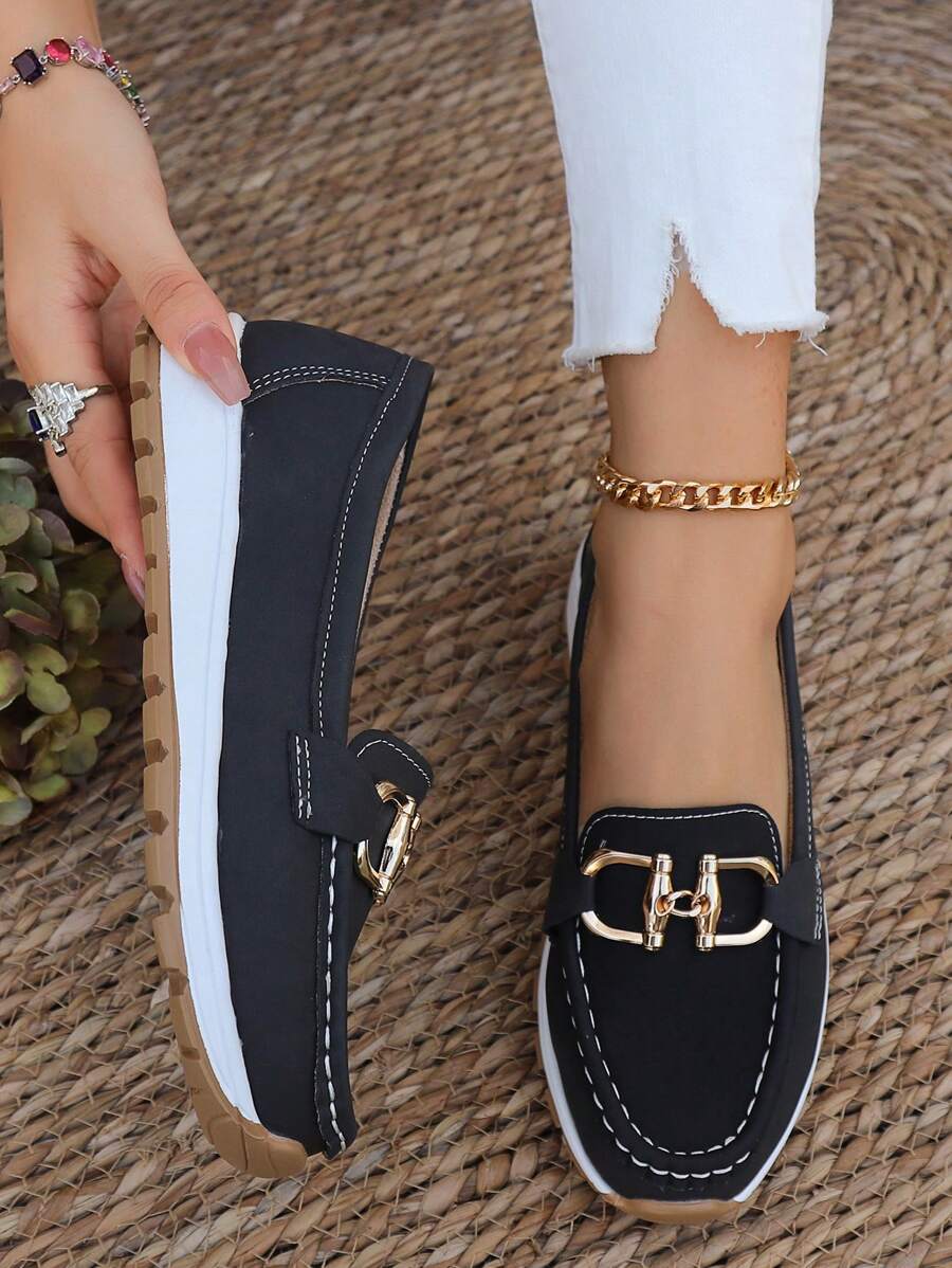 Christine Brewer Mia non-slip orthopedic loafers for women, featuring comfortable design and supportive soles, shown in a close-up image.