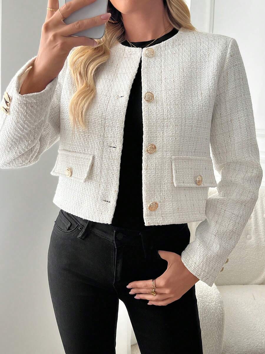 Allegra | Tweed Cropped Coat for Women