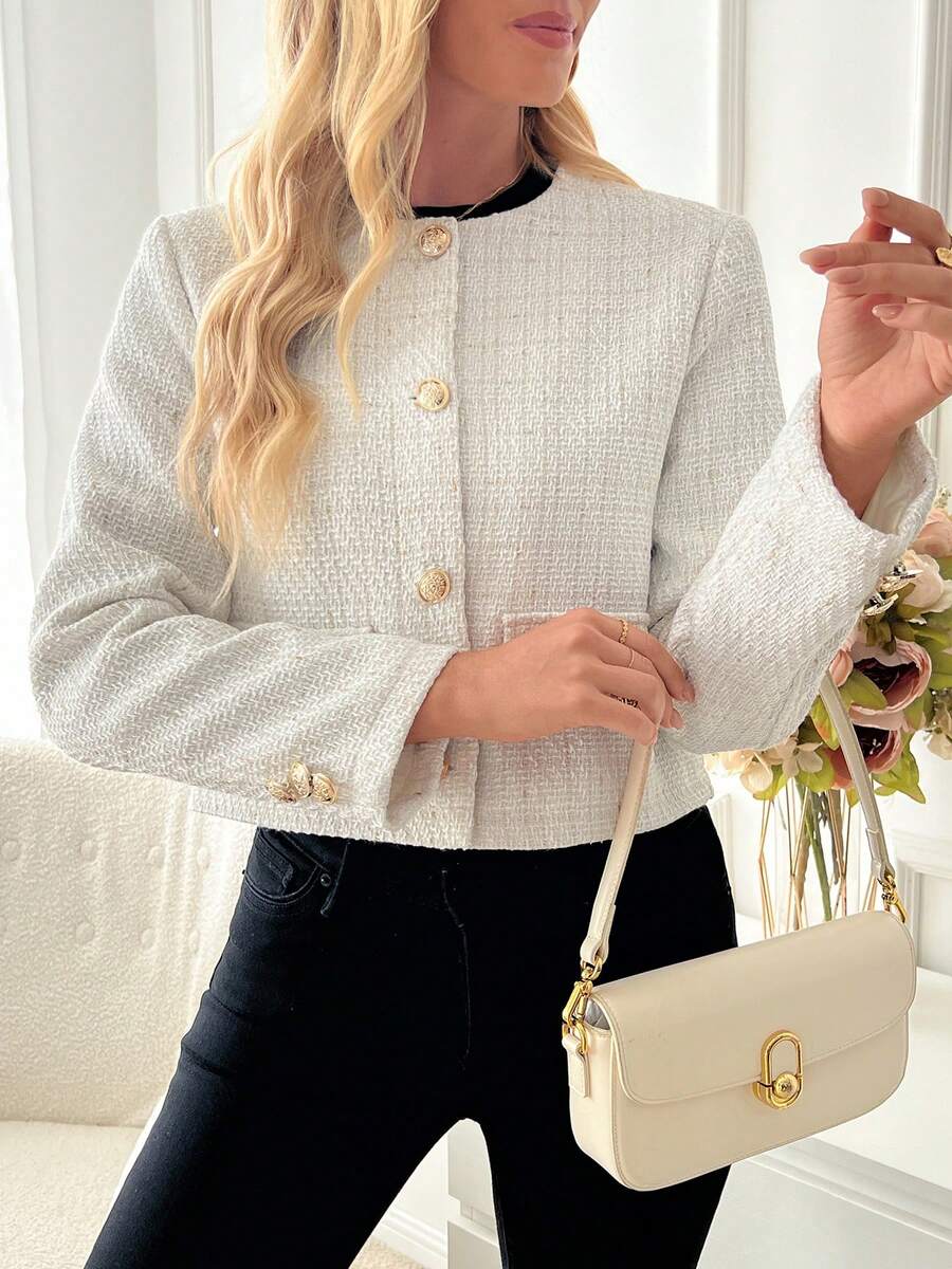 Allegra | Tweed Cropped Coat for Women
