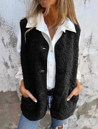 Christine Brewer sleeveless knit vest for women, stylish and comfortable, featuring a sleeveless design and textured knit fabric.