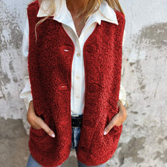 Christine Brewer sleeveless knit vest for women, featuring a stylish and comfortable design, perfect for layering.