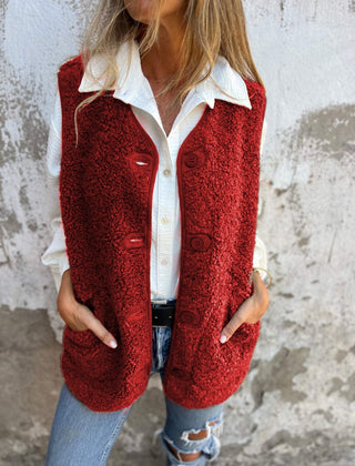 Christine Brewer sleeveless knit vest for women, featuring a stylish and comfortable design, perfect for layering.
