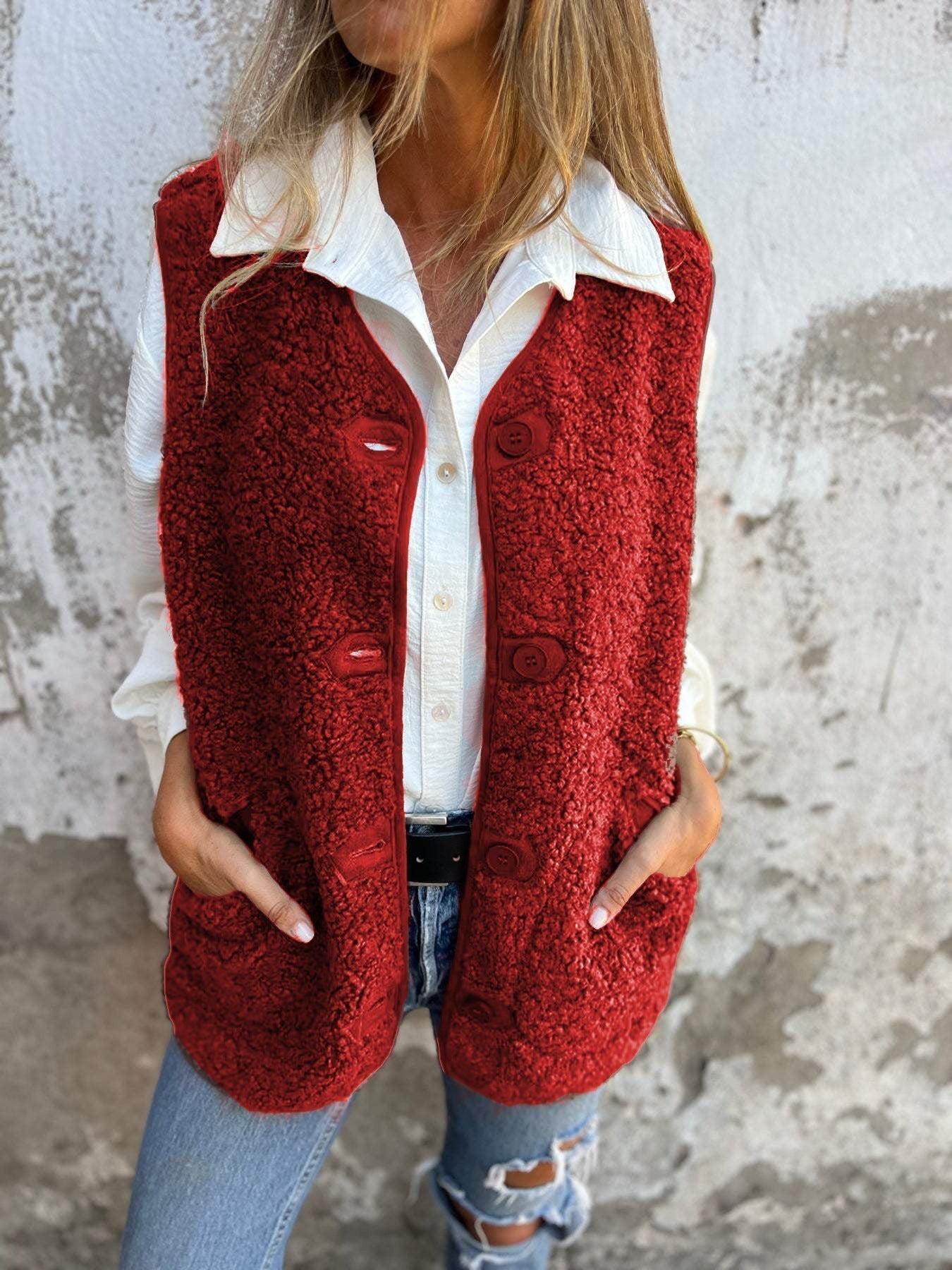 Christine Brewer sleeveless knit vest for women, featuring a stylish and comfortable design, perfect for layering.