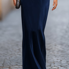 Batwing-sleeve column maxi dress for women by Christine Brewer, featuring a flowing silhouette and elegant design.