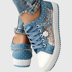 Breathable cushioned orthopedic women's sneakers by Christine Brewer, featuring supportive design and comfortable fit.