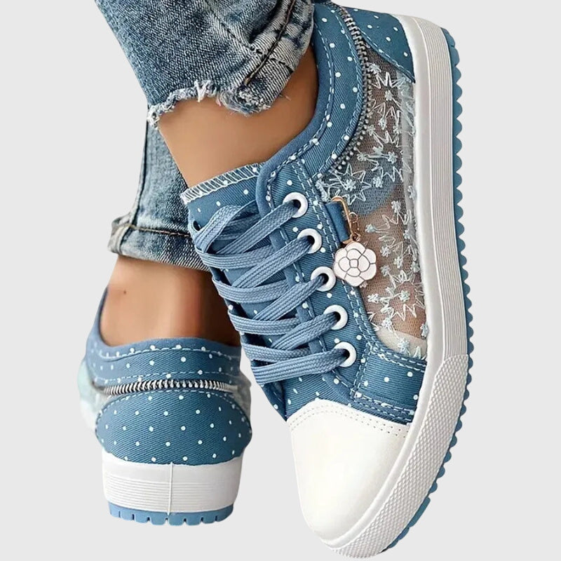 Breathable cushioned orthopedic women's sneakers by Christine Brewer, featuring supportive design and comfortable fit.