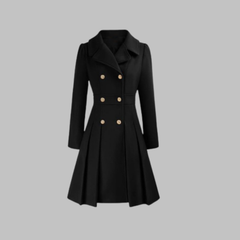 Christine Brewer Dami Classy double button long sleeve coat with tailored fit and elegant design, shown in the image.