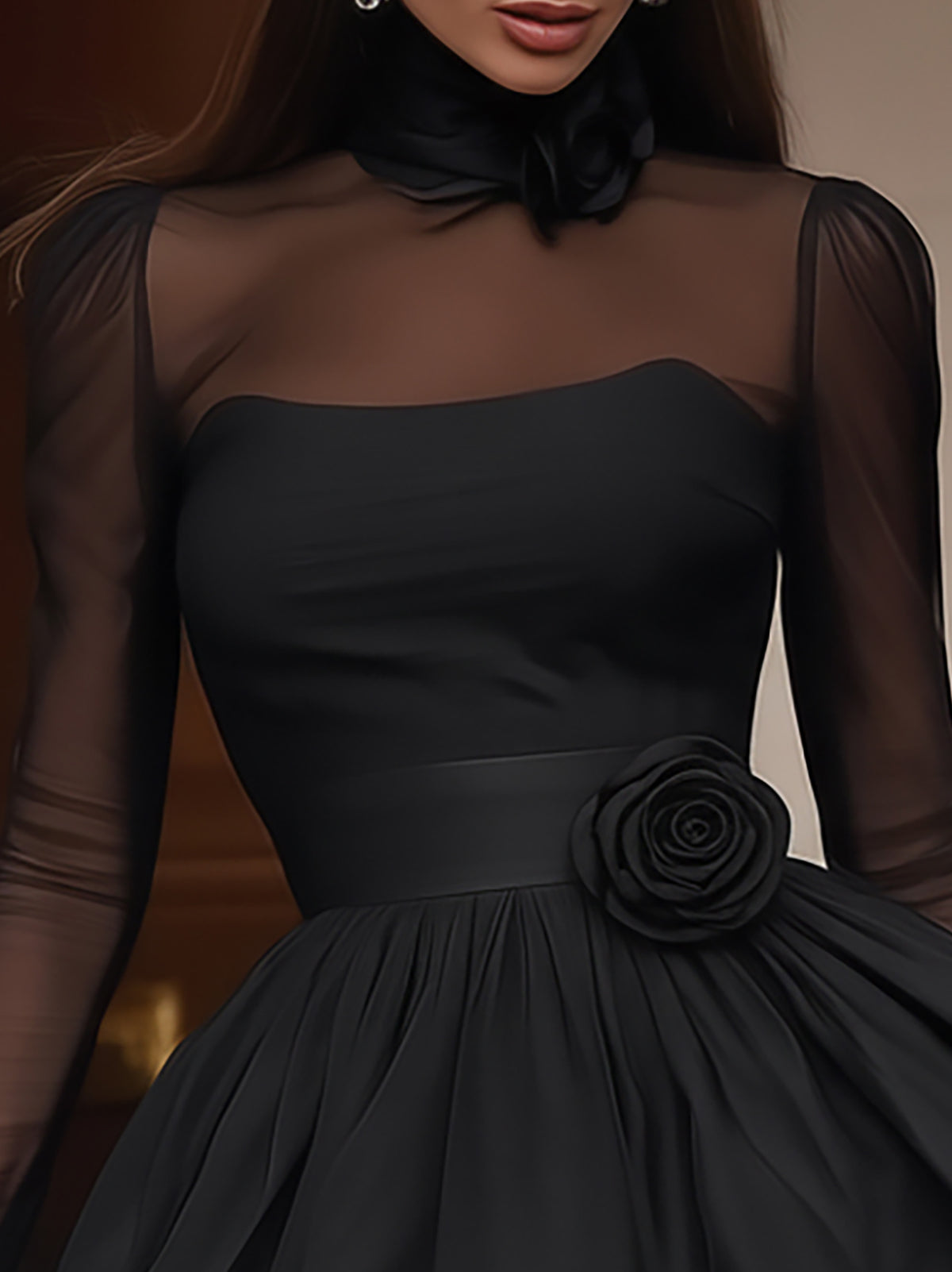 Elegant black dress for women by Christine Brewer, featuring a stylish fit and classic design perfect for formal occasions.