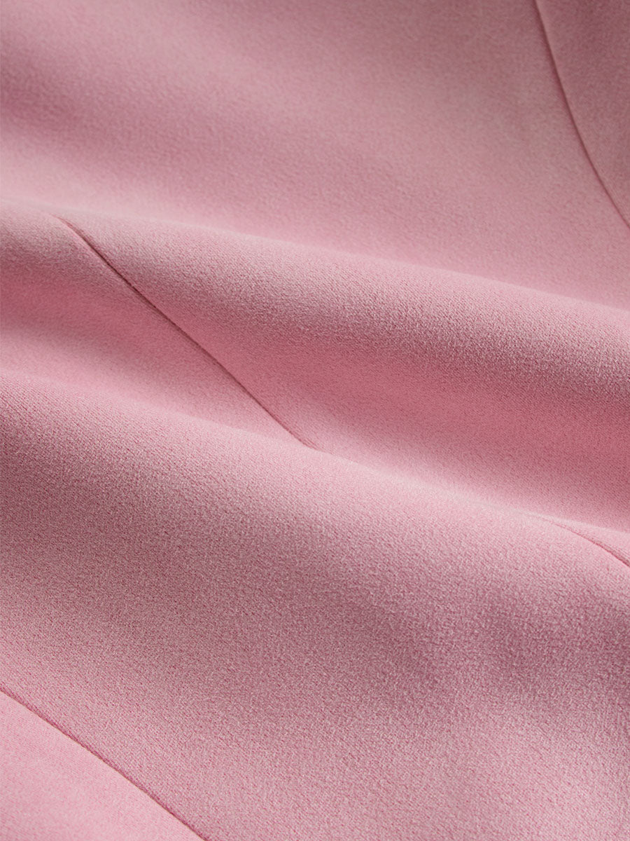 Pink faux suede and fur blazer with multi-button lapel, from Christine Brewer's jackets and blazers collection.