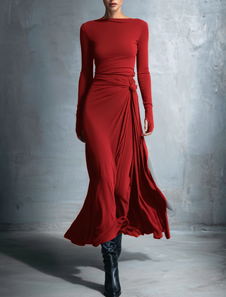 Flowy summer maxi dress for women by Christine Brewer, featuring a wrap style and lightweight, breezy fabric.