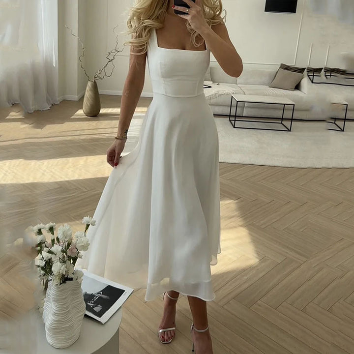 Hannah | Wedding Guest Dress Midi Dress Women Square Neck A-Line Formal Garden Party Cocktail