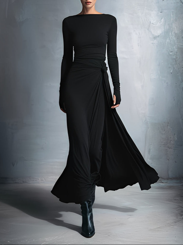 Flowy summer maxi dress for women by Christine Brewer, featuring a wrap design and lightweight fabric, perfect for warm weather.