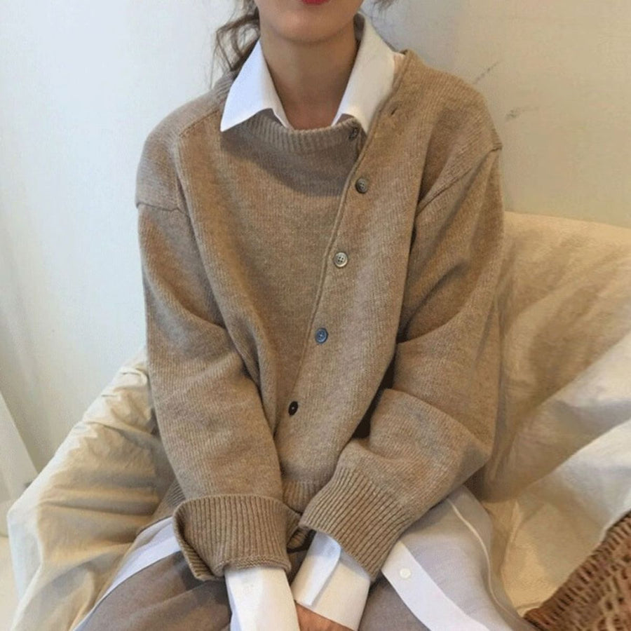 Women’s Sienna knit sweater by Christine Brewer, featuring a cozy, textured knit fabric in a stylish design.