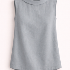 Emily sleeveless knit tank top for women by Christine Brewer, shown in a soft-colored, fitted design on a mannequin.