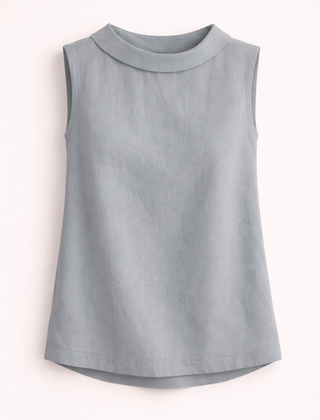 Emily sleeveless knit tank top for women by Christine Brewer, shown in a soft-colored, fitted design on a mannequin.