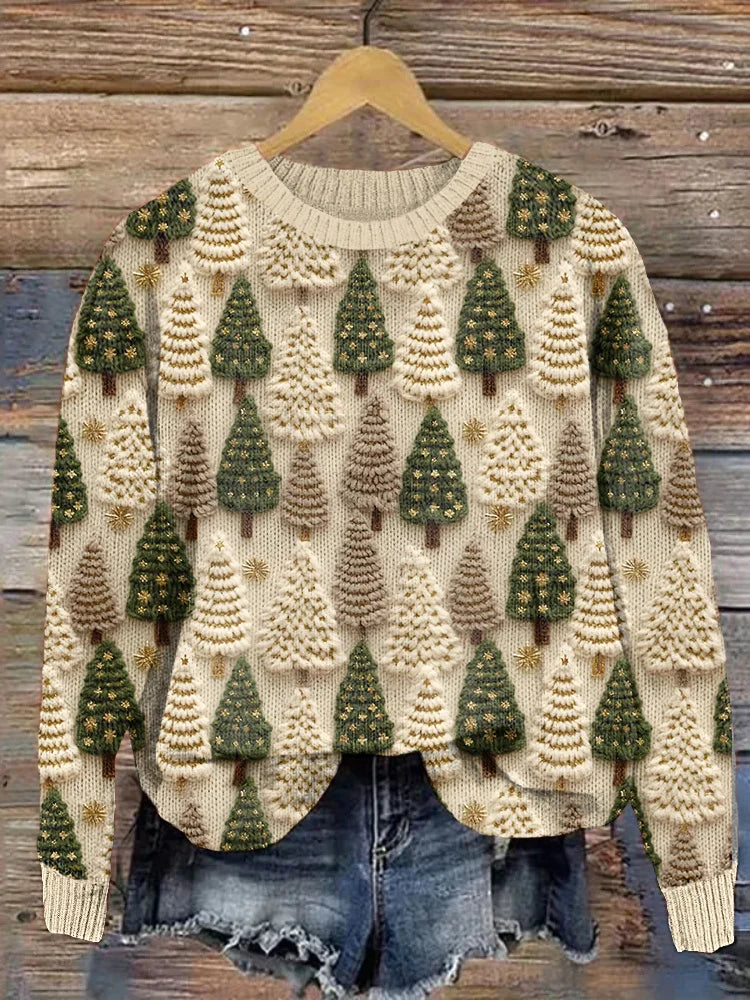 Stylish Christmas sweater for women by Christine Brewer, featuring festive patterns and cozy knit fabric.