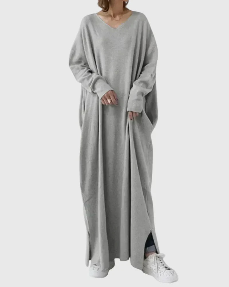 Gryelle | Maxi Dress Women Minimalist Relaxed Fit Flowy Casual Layering Evening Fall Winter