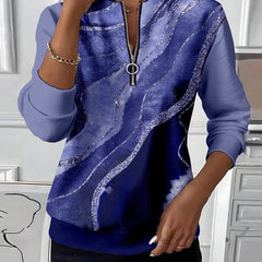 Christine Brewer Florence graphic half-zip sweatshirt for women, casual hoodie with graphic design, soft fabric, and comfortable fit.